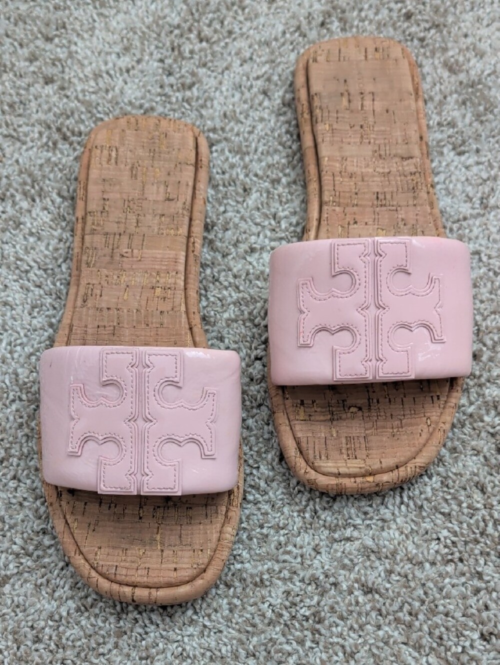 Tory Burch Pink Cork Slide Sandals Size 8.5